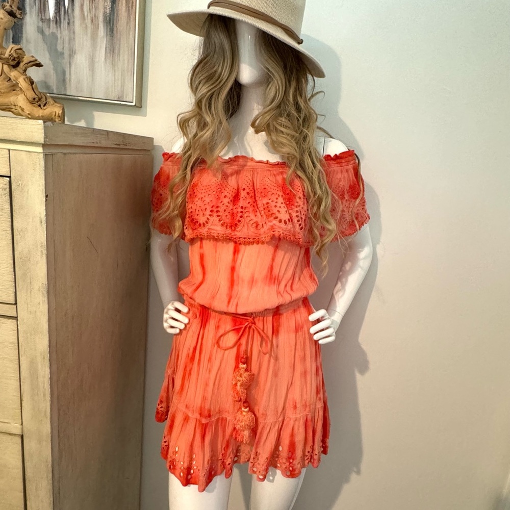 Ramy Brook Coral Off the Shoulder Dress